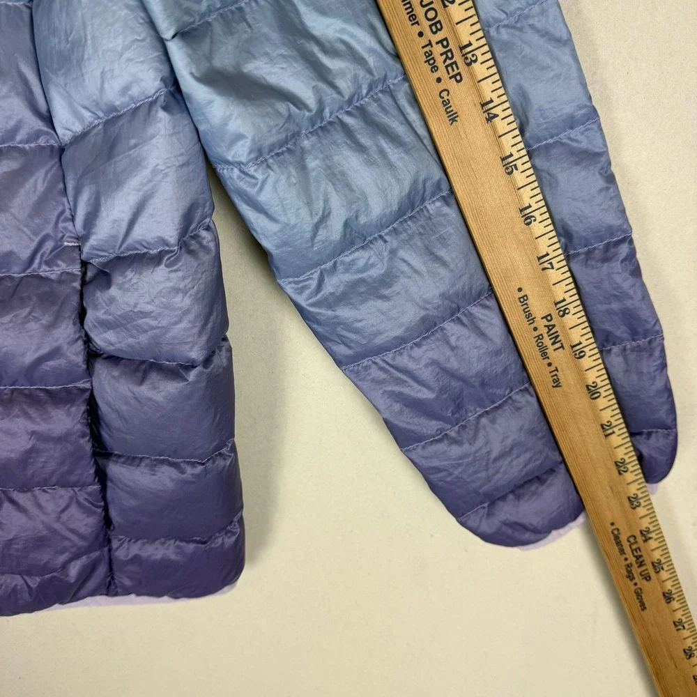 Eddie Bauer Jacket Kids 14-16 Purple Ombre Down Puffer‎ Full Zip Winter Warm